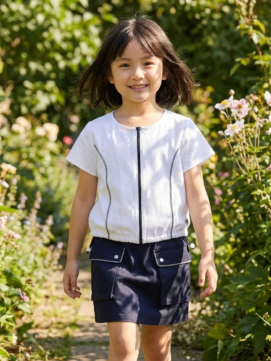 Blue Giraffe Kids Navy Regular Fit Solid Skort