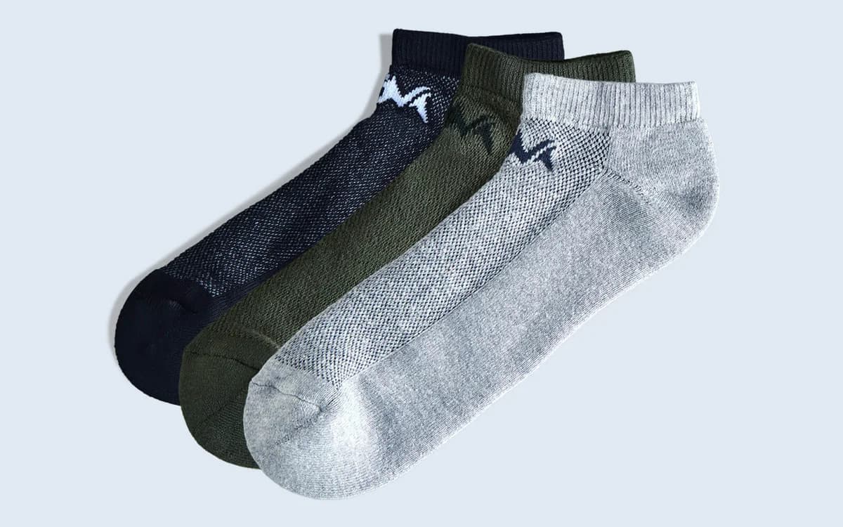 Low-Cut Ankle Socks : Black Olive Grey (Pack of 3)