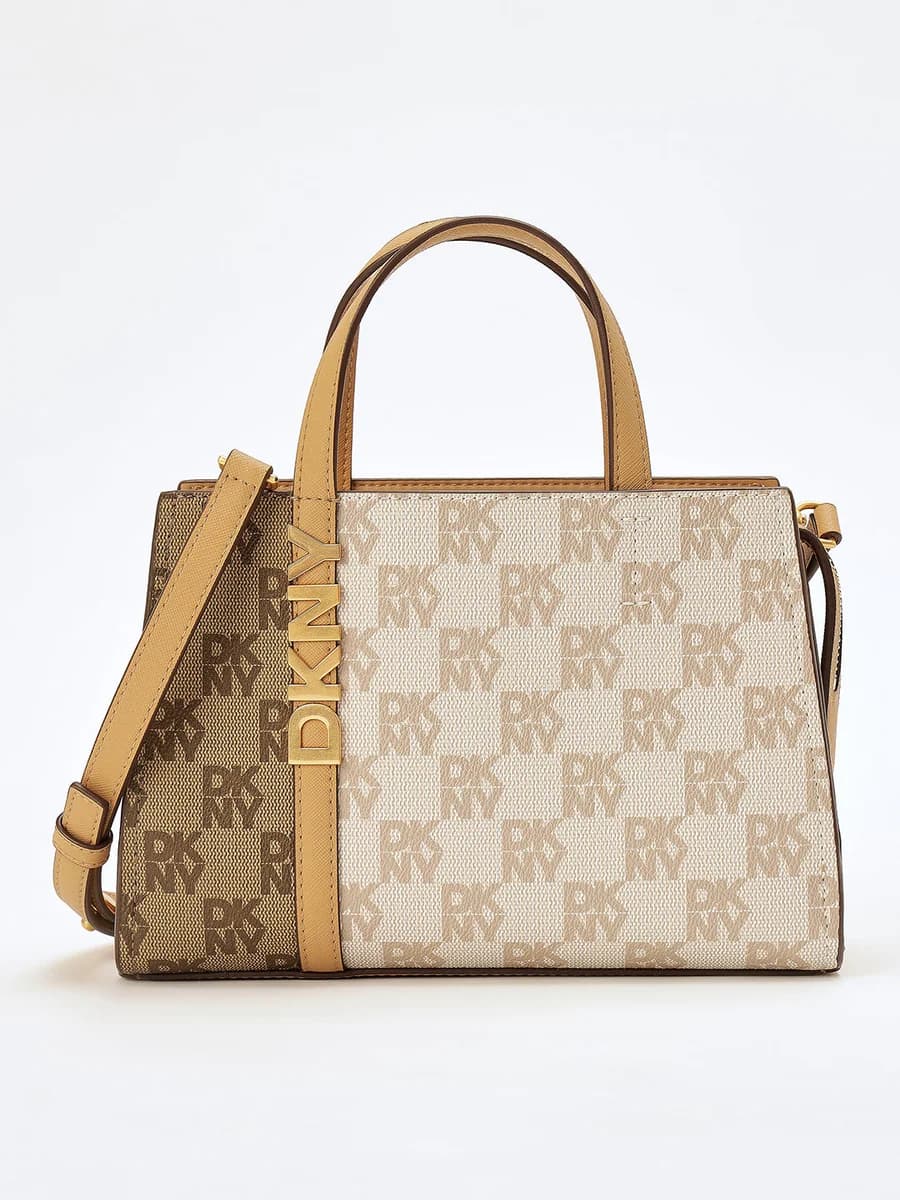 DKNY Women Beige Printed Crossbody Bags