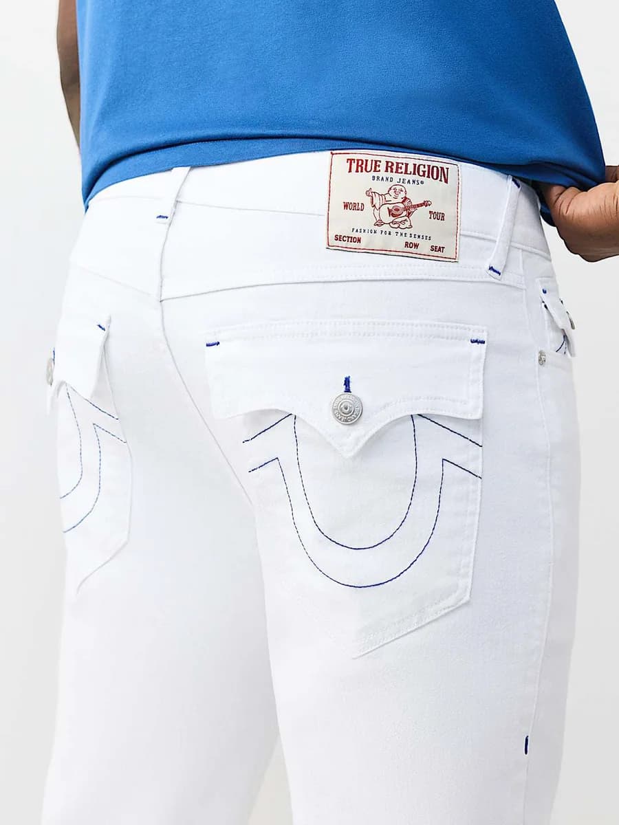 True Religion White Stretchable Ricky SN Solid Men Jeans