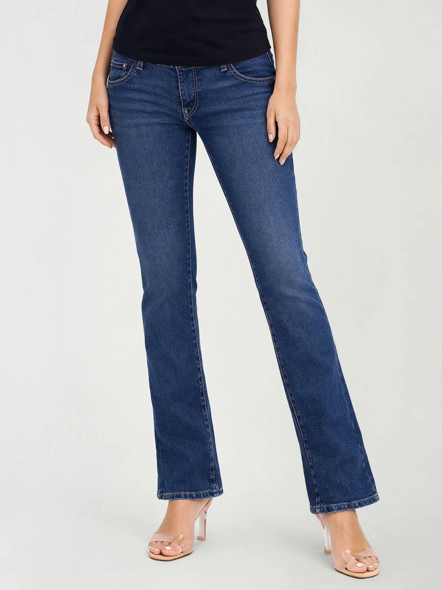 True Religion Women Blue Solid Bootcut Stretchable Big T Becca Jeans