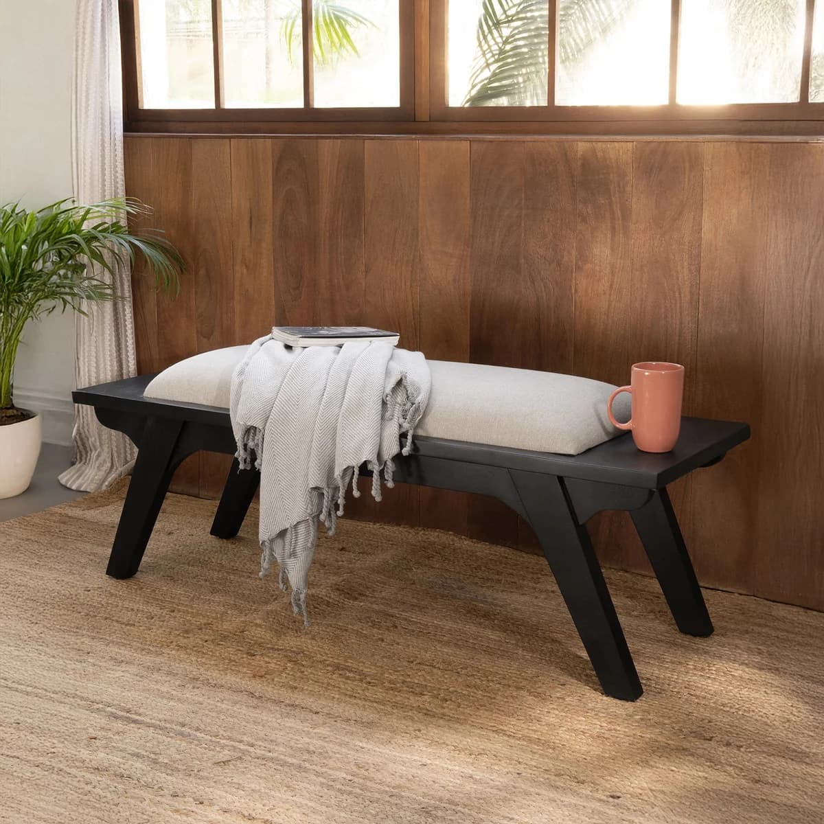 Monochrome Upholstered Bench
