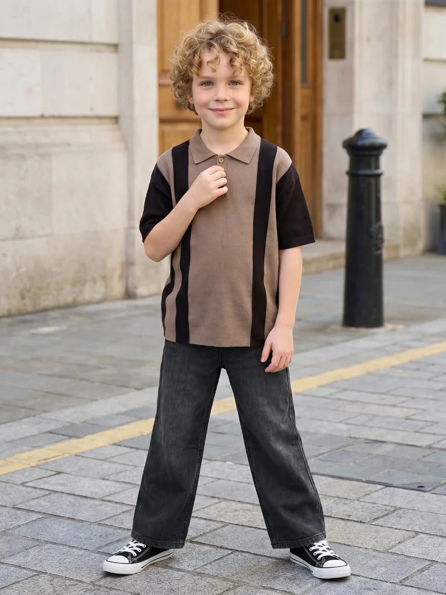 Blue Giraffe Grey Straight Fit Solid Boys Jeans