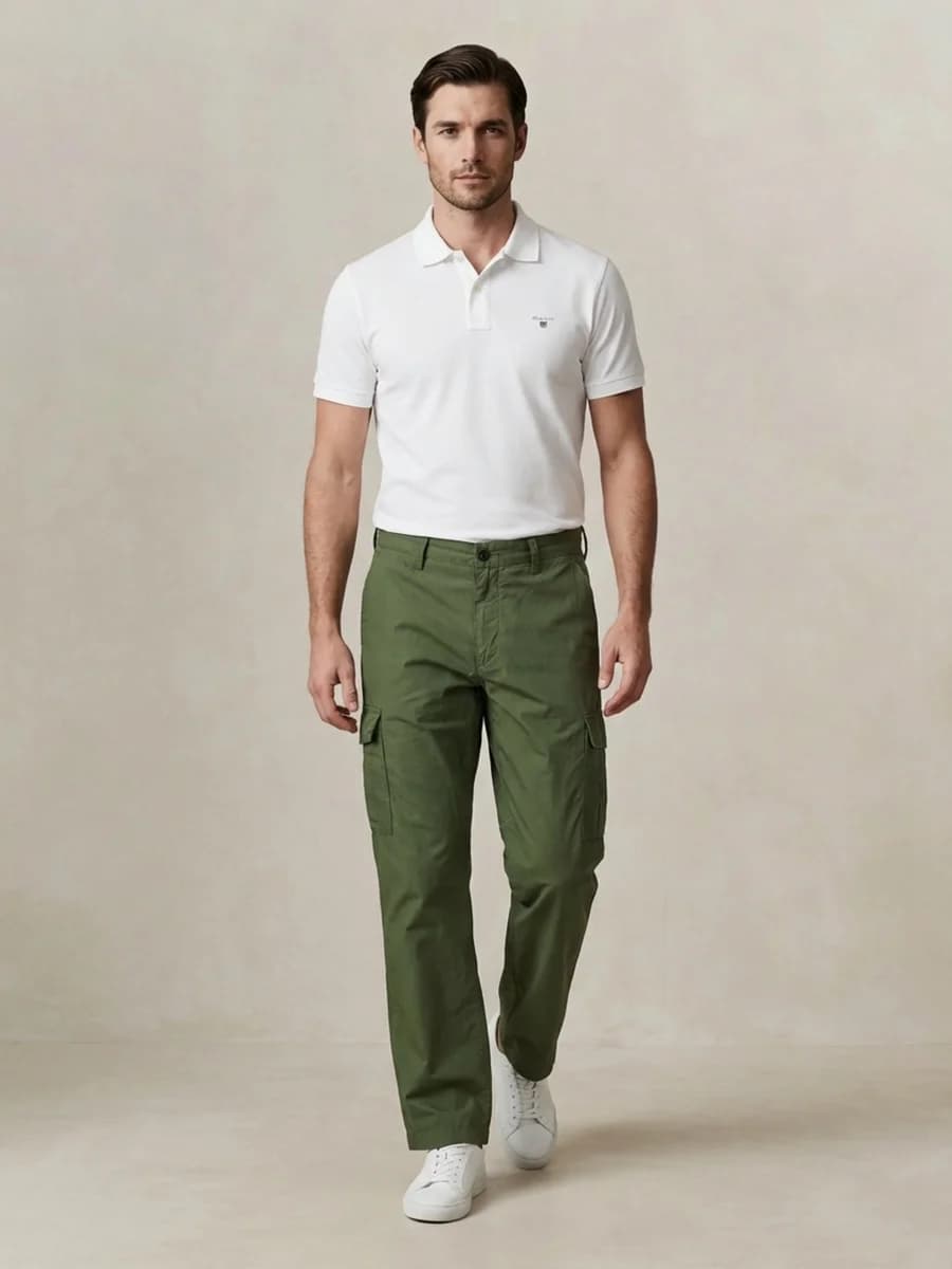 Gant Men Green Solid Regular Fit Pure Cotton Trouser