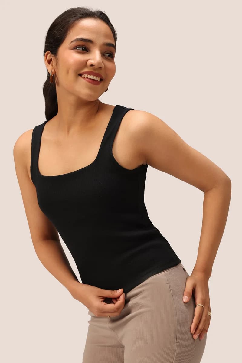 Blissentials Square Neck Built In Bra Top