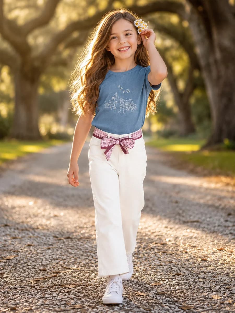 Elle Girls White Solid Stretchable Straight Fit Jeans