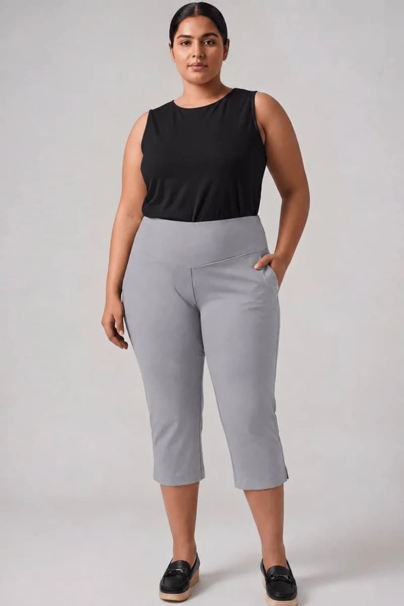 English Grey New Fit Tummy Tucker Crop Pants