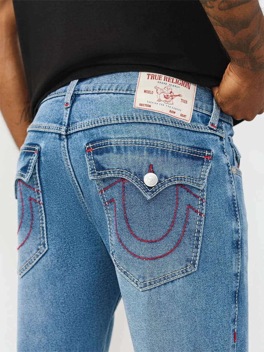 True Religion Blue Stretchable Geno Big T Men Jeans