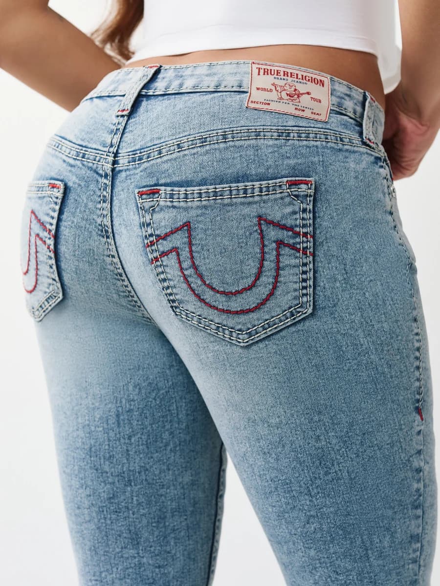 True Religion Women Blue Solid Super Skinny Stretchable Big T Jennie Jeans