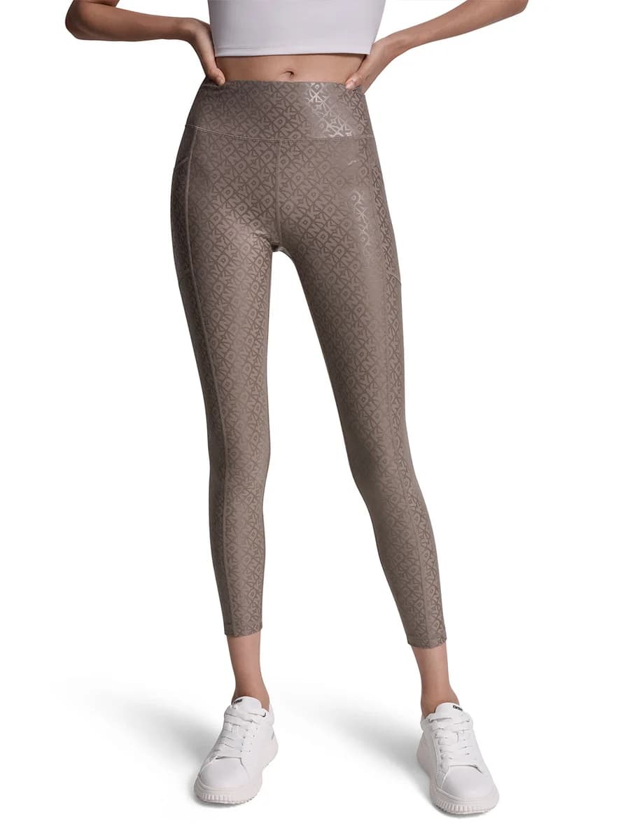 DKNY Women Brown Printed Skinny Fit Legging