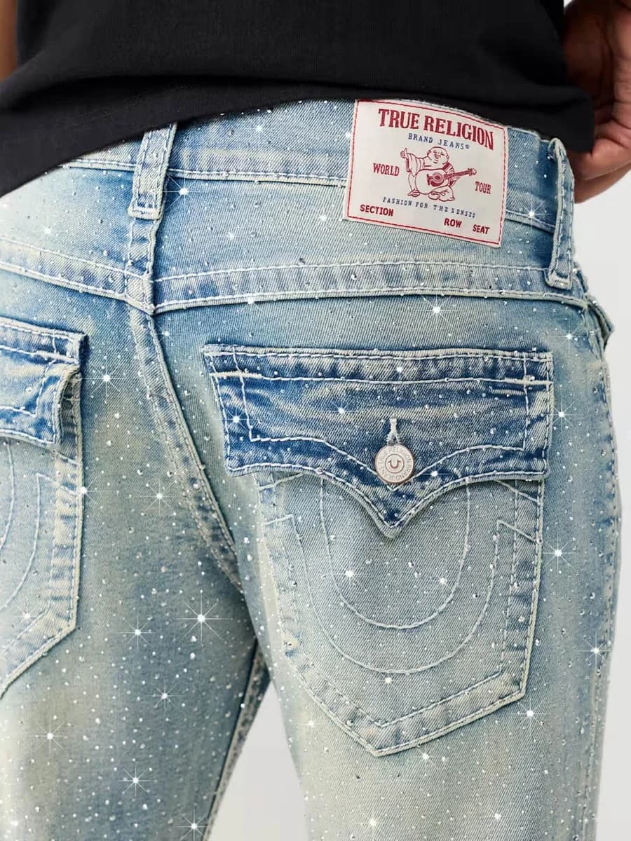 True Religion Men Blue Billy Big T Bootcut Fit Jeans