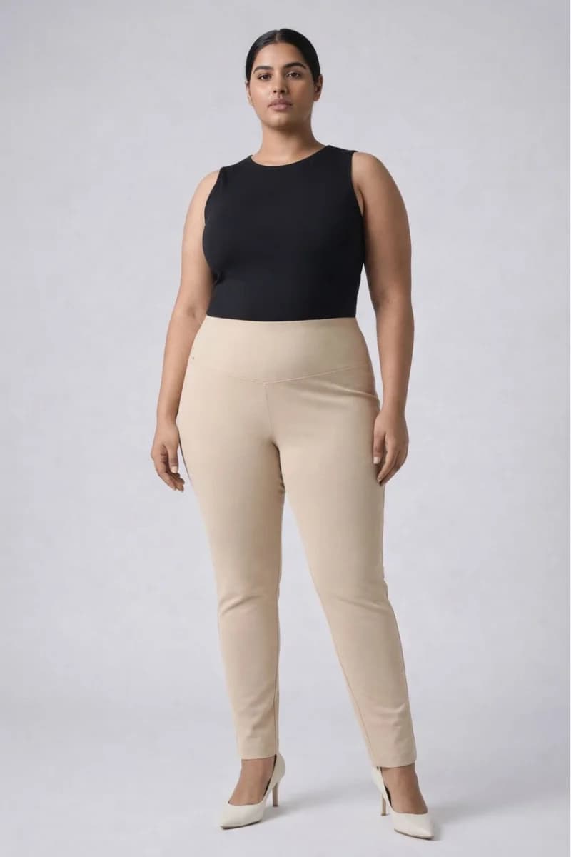 Cream Tummy Tucker Jeggings