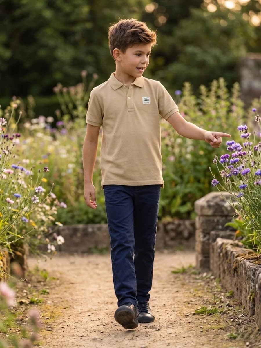 Gant Beige Cotton Boys Polo T shirt