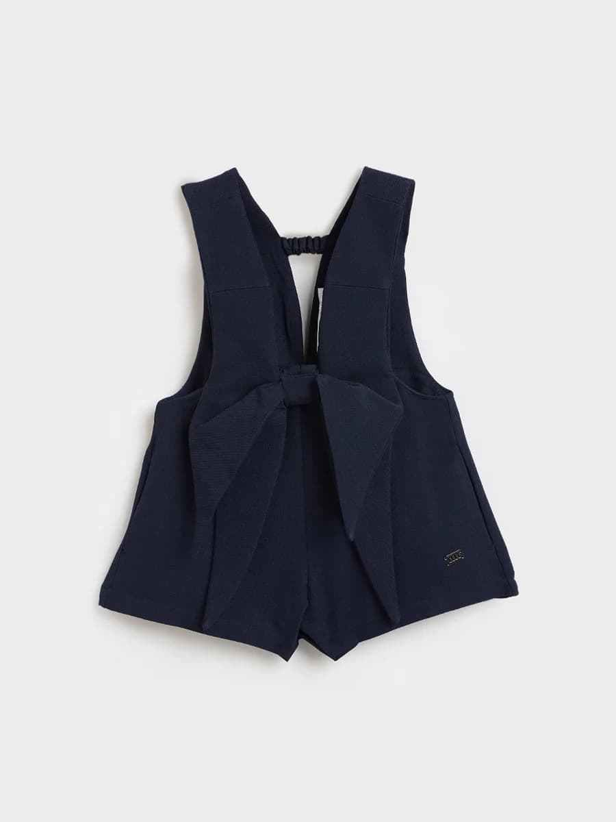 Elle Girls Navy Blue Solid Regular Fit Jumpsuit