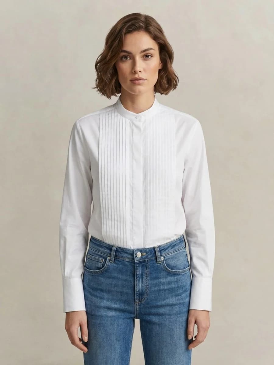 Gant Women White Striped Relaxed Fit Pure Cotton Shirt