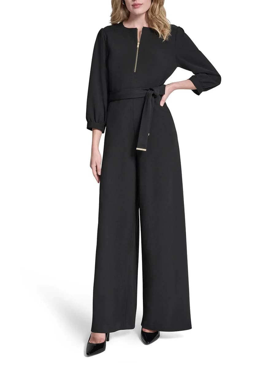 DKNY Women Black Solid Slim Fit Jumpsuit