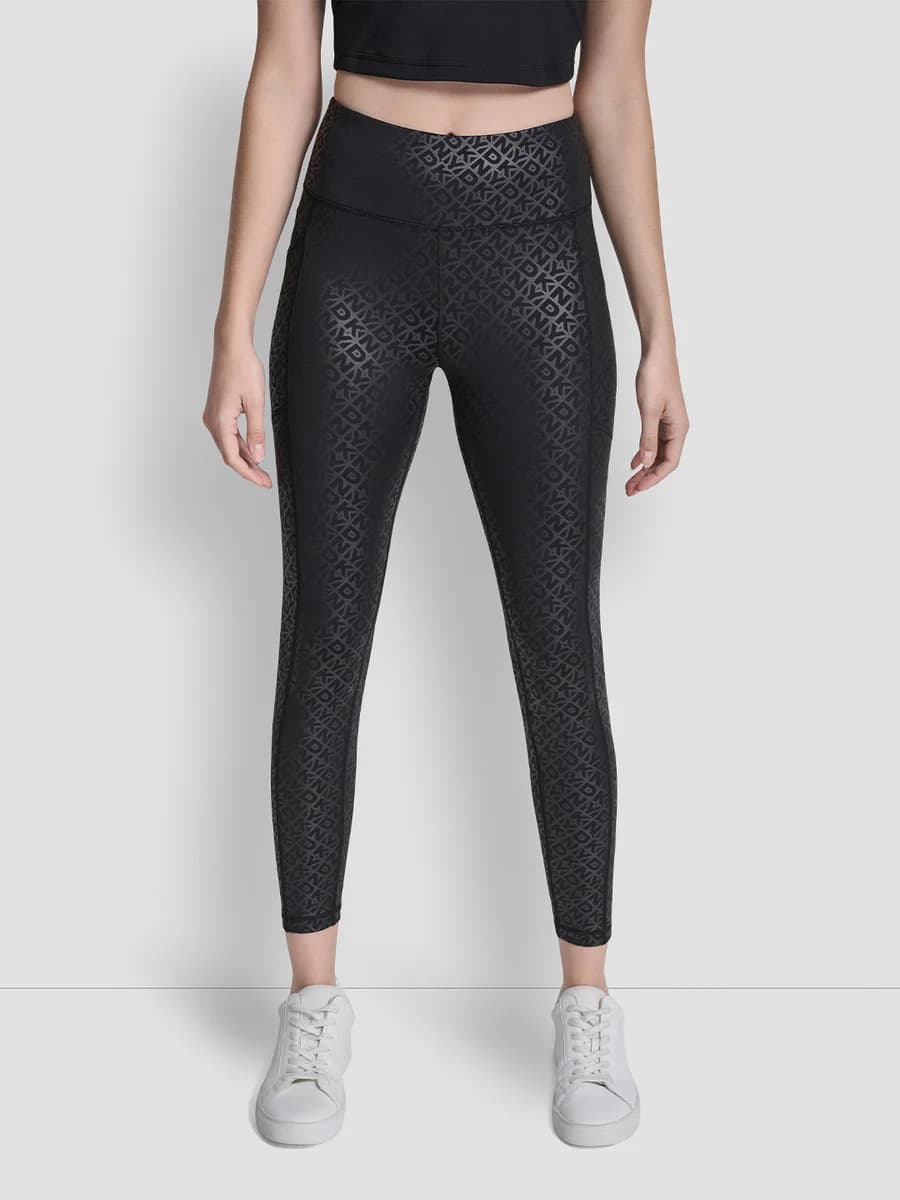 DKNY Women Black Printed Skinny Fit Legging